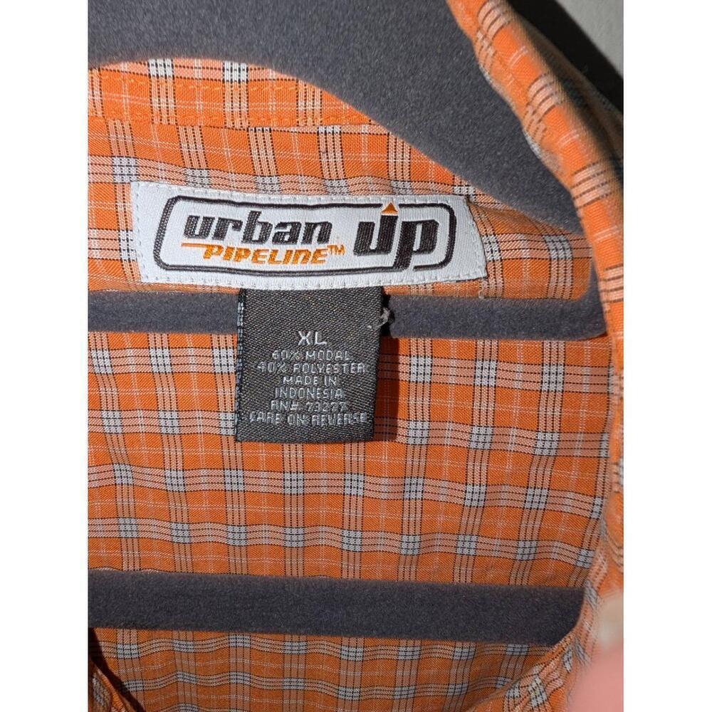 Urban Pipeline Mens Orange Plaid Short Sleeve Shirt XL - Picture 4 of 5